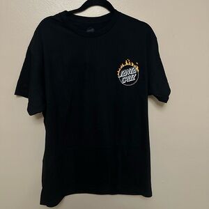 Santa Cruz Flame Logo Black T-Shirt (Men’s Size Large)